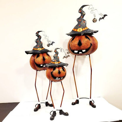 Jack-O-Lanterns Pumpkin Halloween Statues set of three