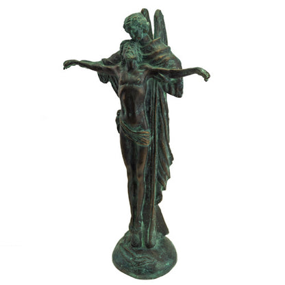 Jesus Attended by Angel Bronze Religious Sculpture