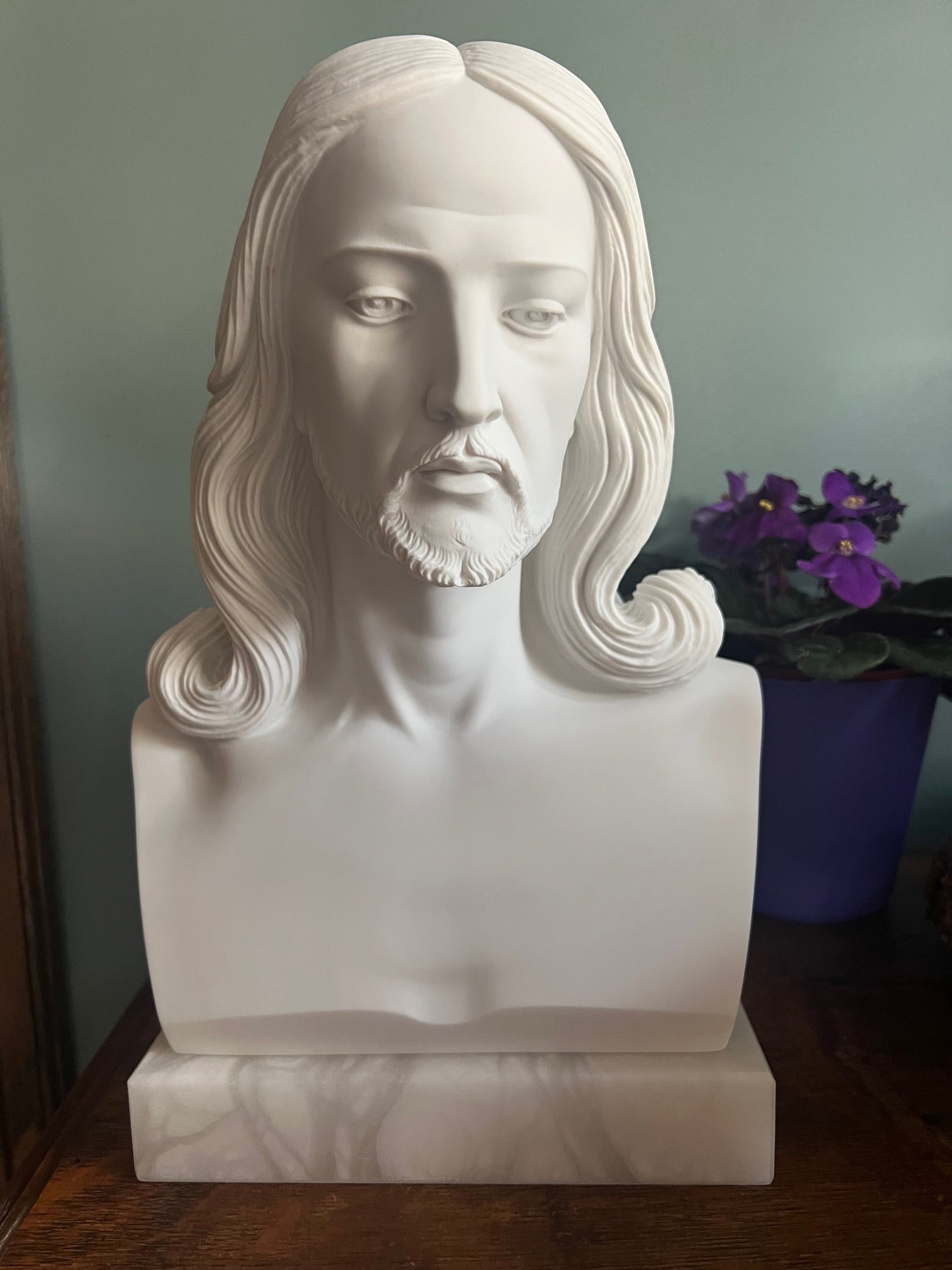 Christian religious sculpture Jesus Christ portrait bust Italy