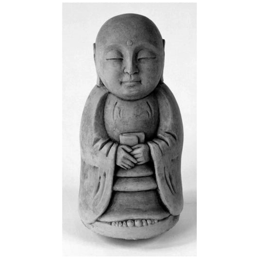 Solid Stone Jizo Sculpture 10" Tall