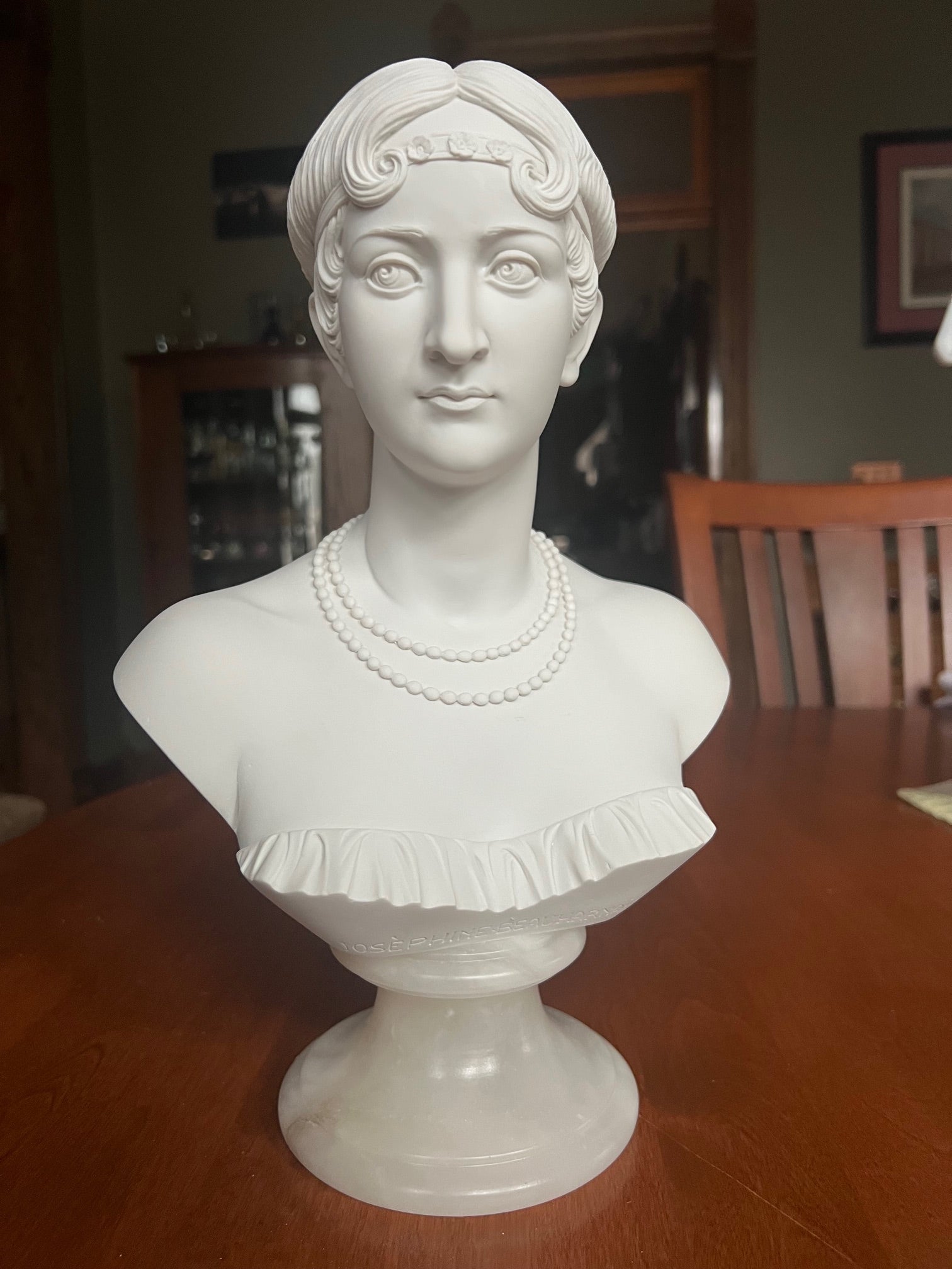Empress Josephine Beauharnais Bust pearls around her neck sculpture