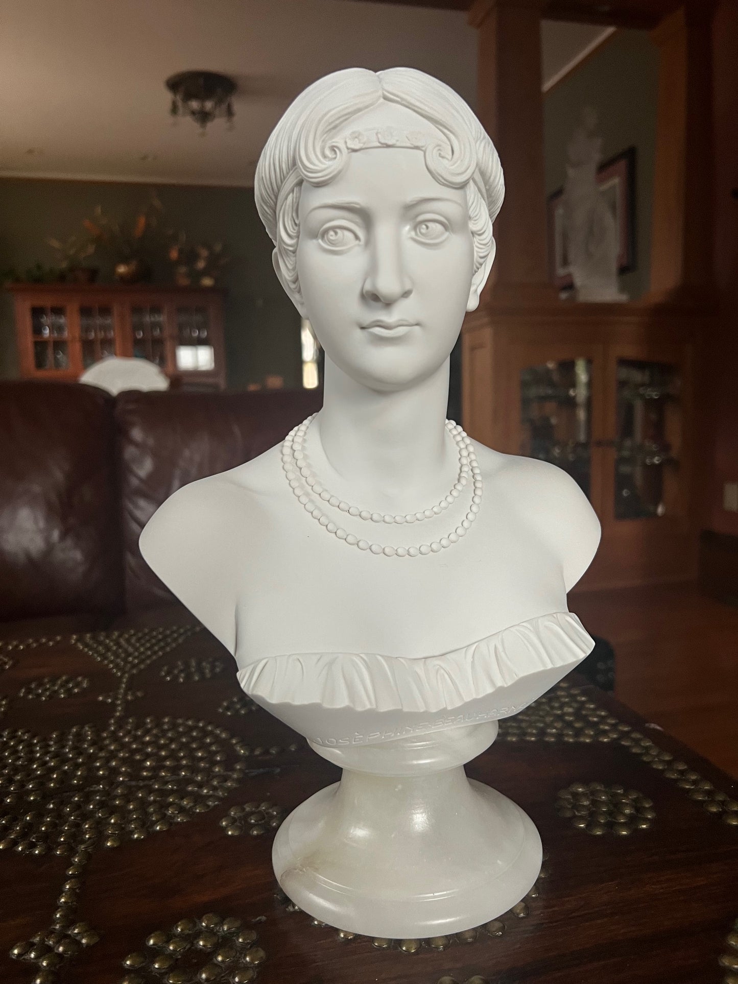 Empress Josephine Beauharnais Bust pearls around her neck high end sculpture