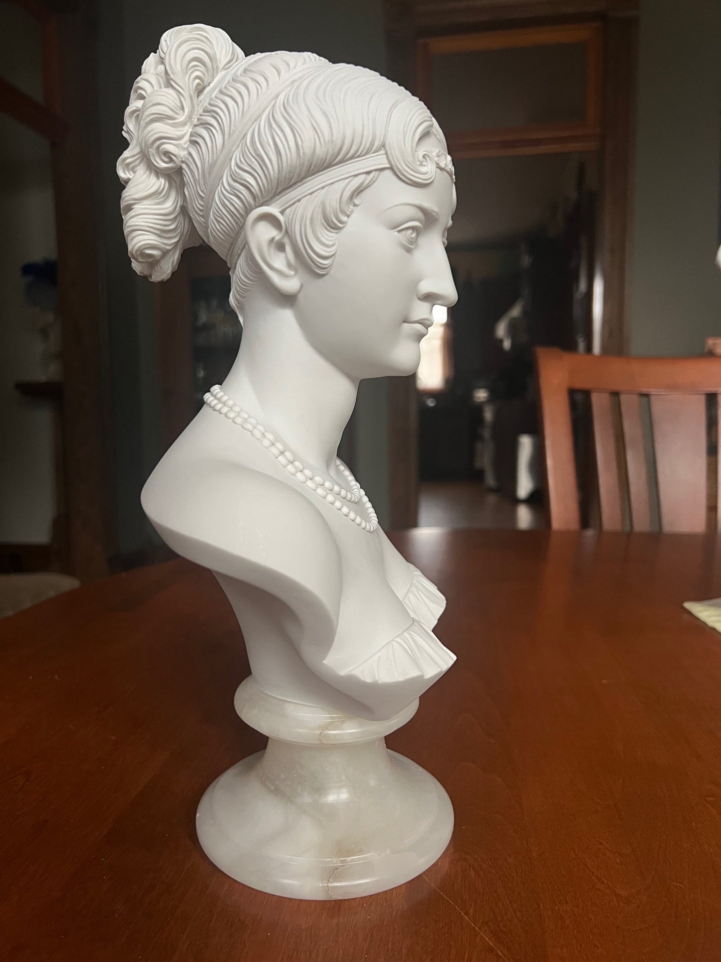 Empress Josephine Beauharnais Bust pearls around her neck portrait sculpture