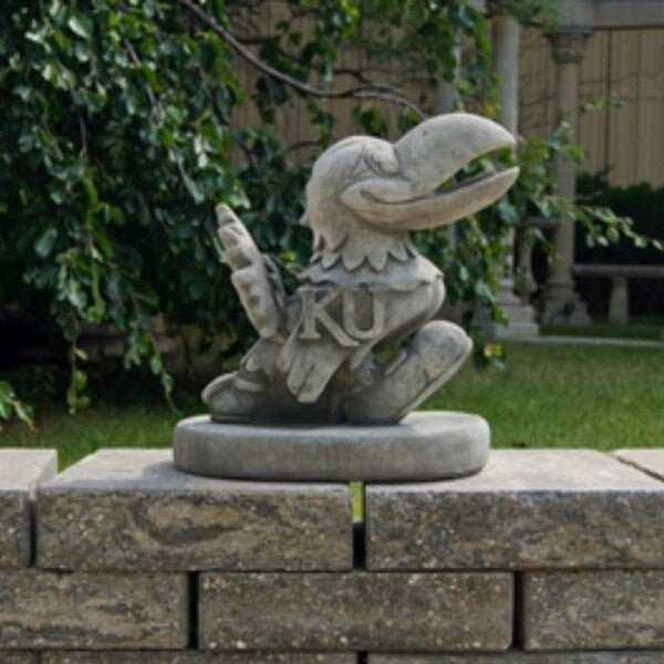Kansas Jayhawks college mascot statue with KU emblem Kansas "Jayhawk" College Mascot | Choose a Color