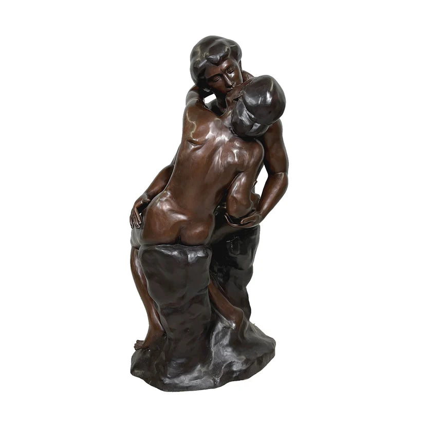 Life size bronze Kiss by Rodin is a monumental size sculpture, perfect for your home or public gardens