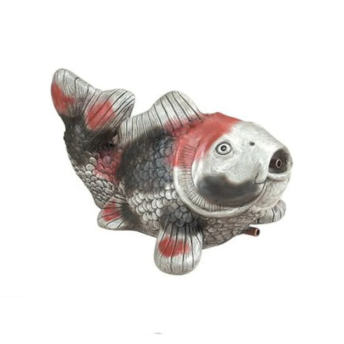 Exotic Koi Asian Water Feature Piped Statue 16" Long