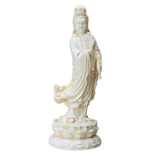 Kuan Yin Ivory Finish Statue