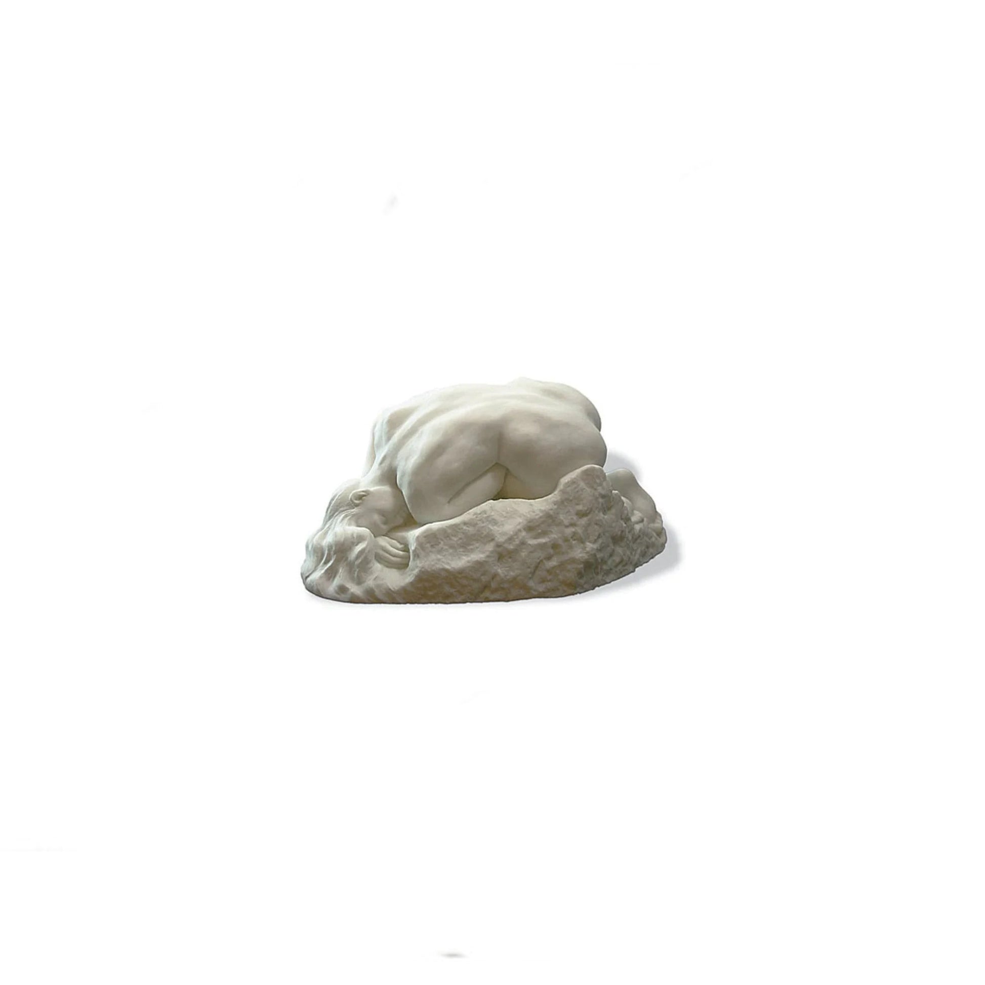 La Danaide Reclining Female Nude Rodin Statue on white background