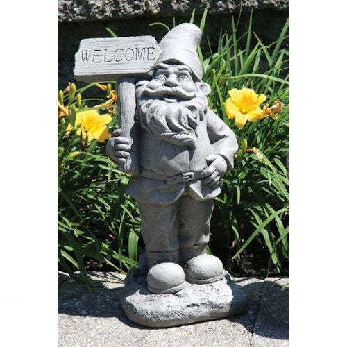 Lazy Daze Gnome Sculpture Welcome Sign 16" H