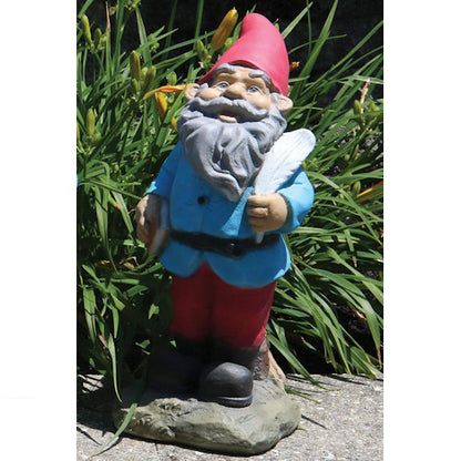 Lazy Daze Gnome Writer Statue Colorful Sculpture Pen and Paper
