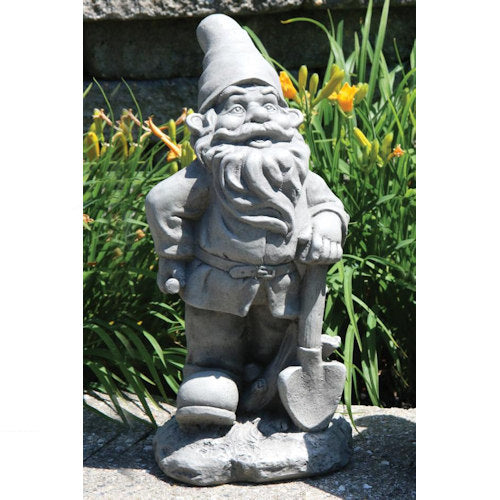 Lazy Daze Gnome with Shovel Sculpture 16" H