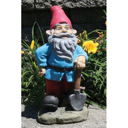 Lazy Daze Gnome with Shovel Statue 16" H