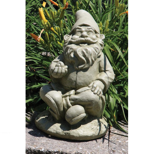 Lazy Daze Gnome with Snail Sculpture 12.5" H