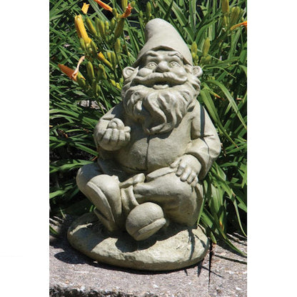 Lazy Daze Gnome with Snail Sculpture 12.5" H