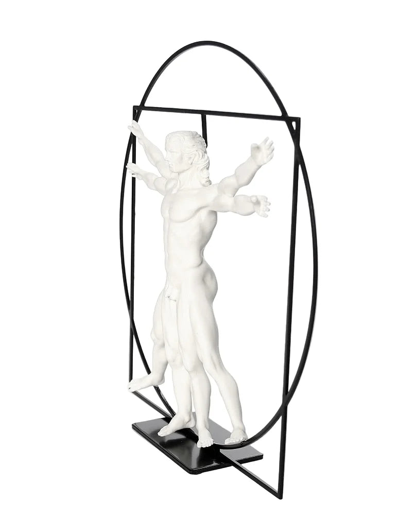 Study Leonardo Da Vinci's Vitruvian Man sculpture is based on a description of the ideal human proportions 