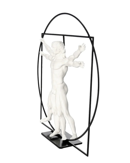 Study Leonardo Da Vinci's Vitruvian Man sculpture is based on a description of the ideal human proportions 