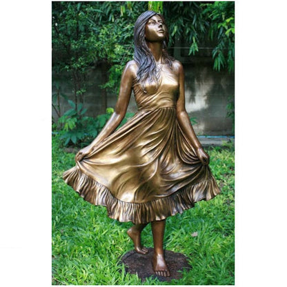 Life Size Debutant Girl Garden Bronze Sculpture