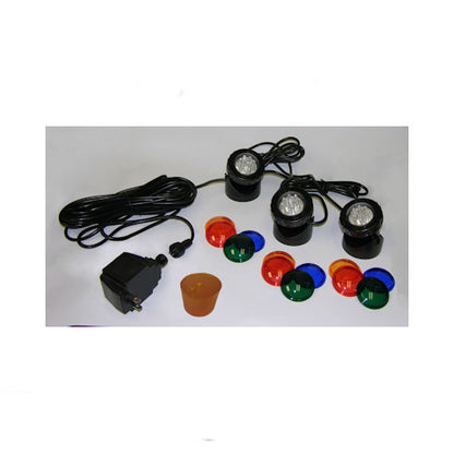 Three-light warm white underwater LED fountain lighting kit replacement parts