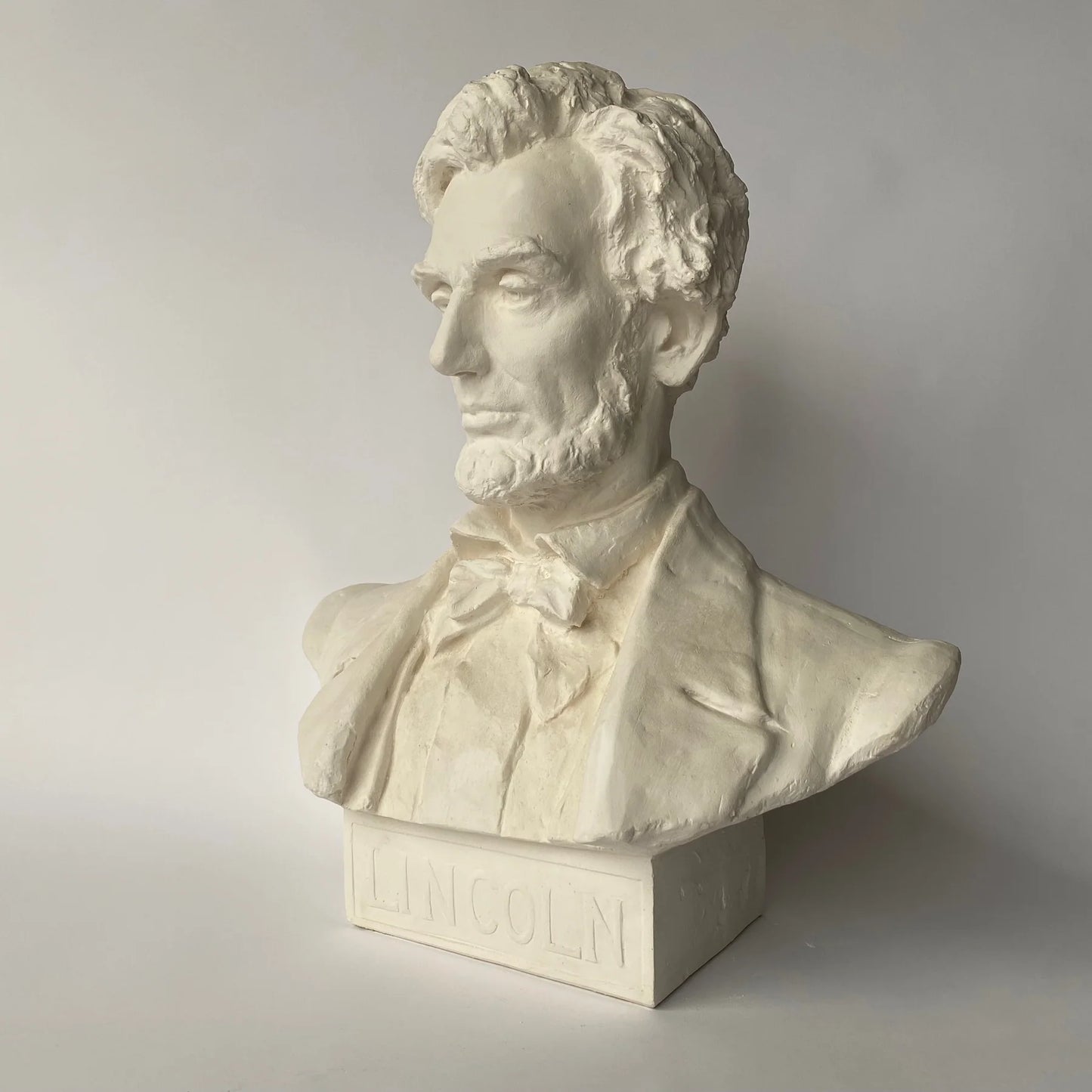 Side View of Lincoln Portrait Presidential Bust Large Statue made of  plaster Historical Sculpture