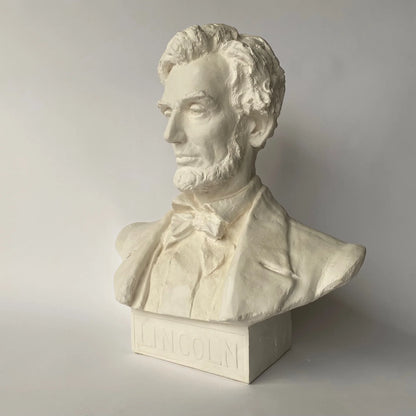 Side View of Lincoln Portrait Presidential Bust Large Statue made of  plaster Historical Sculpture