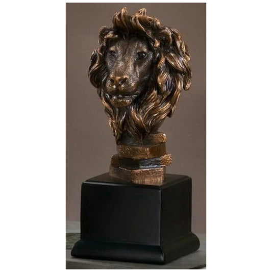 Lion Head Sculptural Bust 6.5"