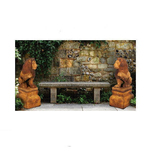 Lion Right And Left Paw Up & Base Set Noble Pair of Sculptures Entryway Noble