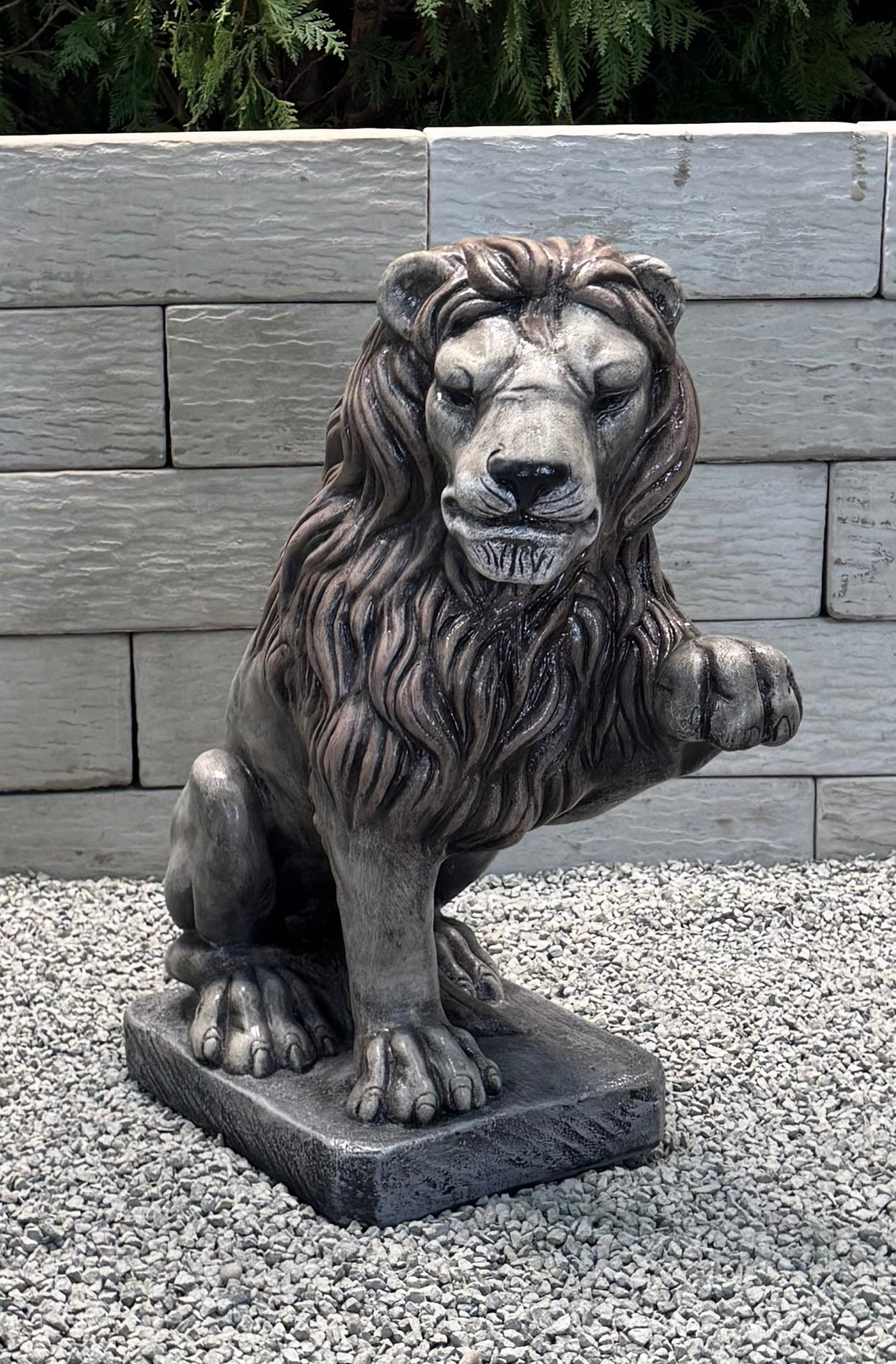 Regal Guardian Left Paw Lion Statue – High-Tone Finish