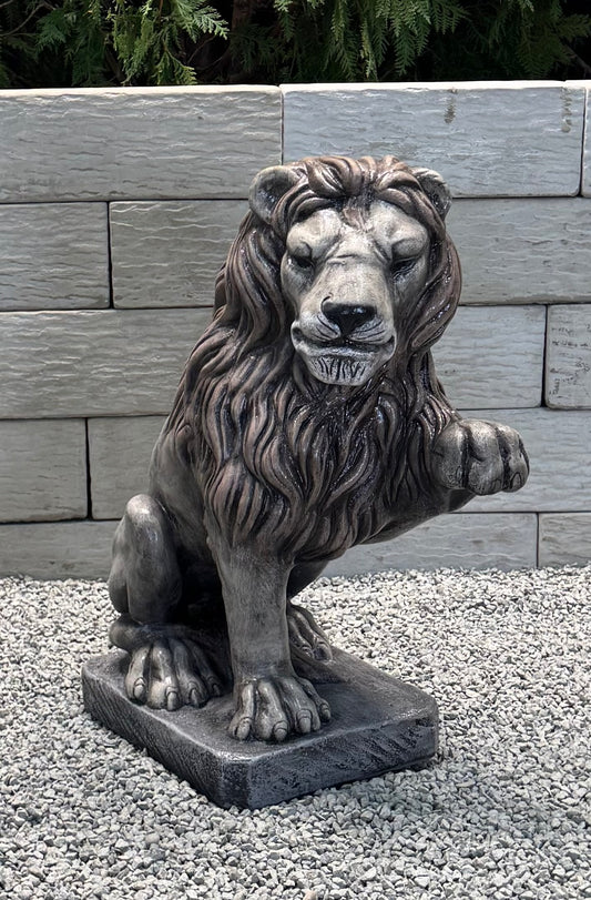 Regal Guardian Left Paw Lion Statue – High-Tone Finish