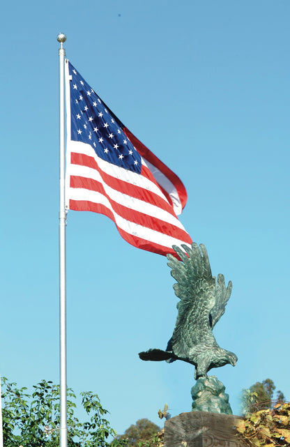 Lost wax bronze eagle sculpture with sepia and emerald patina