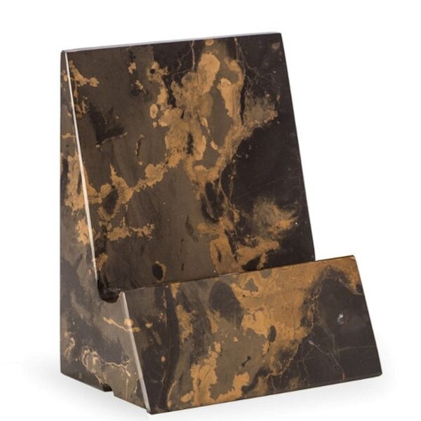 Tiger Eye Marble Phone Stand with Pass-Through Charging Hole Sculpture