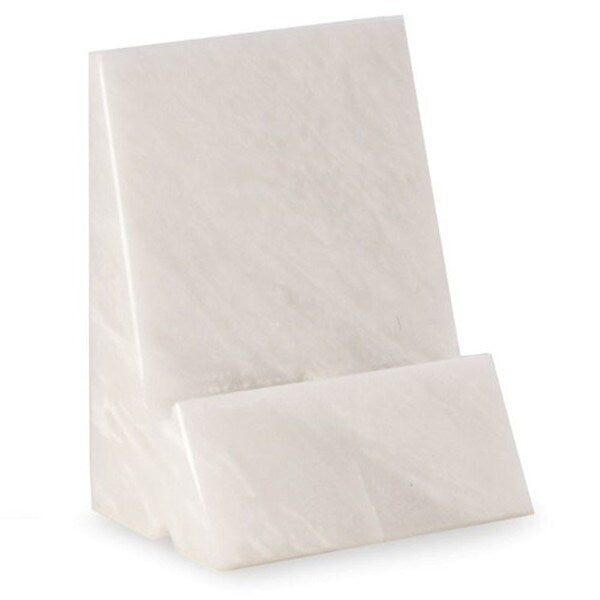 white marble phone holder has a hole for charging cords stand classical