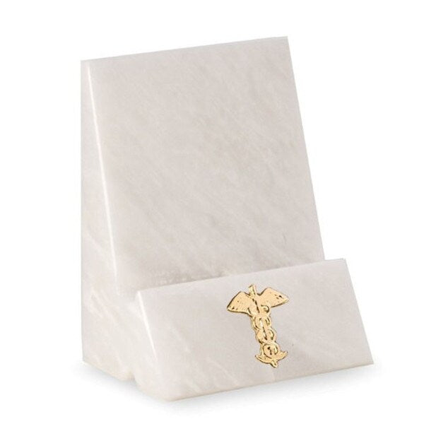 Phone Stand White Marble Medical Insignia Caduceus Gift holder decorative
