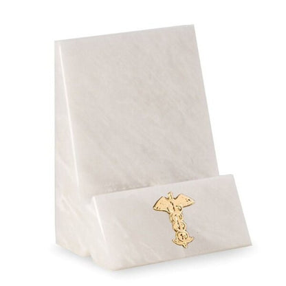 Phone Stand White Marble Medical Insignia Caduceus Gift holder decorative