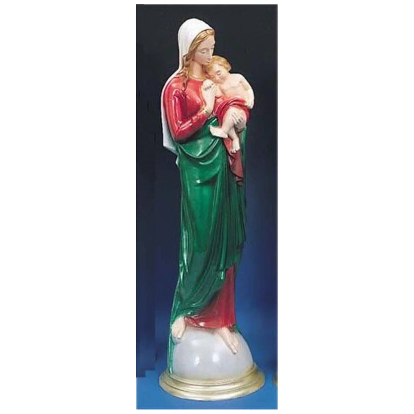 Madonna & Child Sculpture Colored traditional colors
