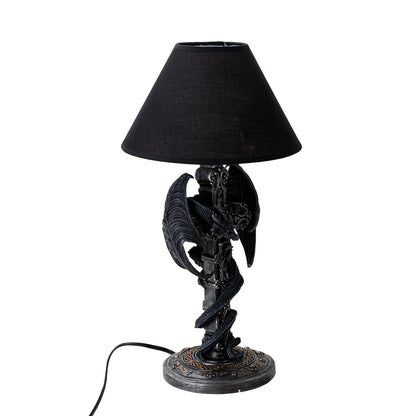 Gothic Dragon Table Lamp Fantasy Lighting Sculpture showing cord