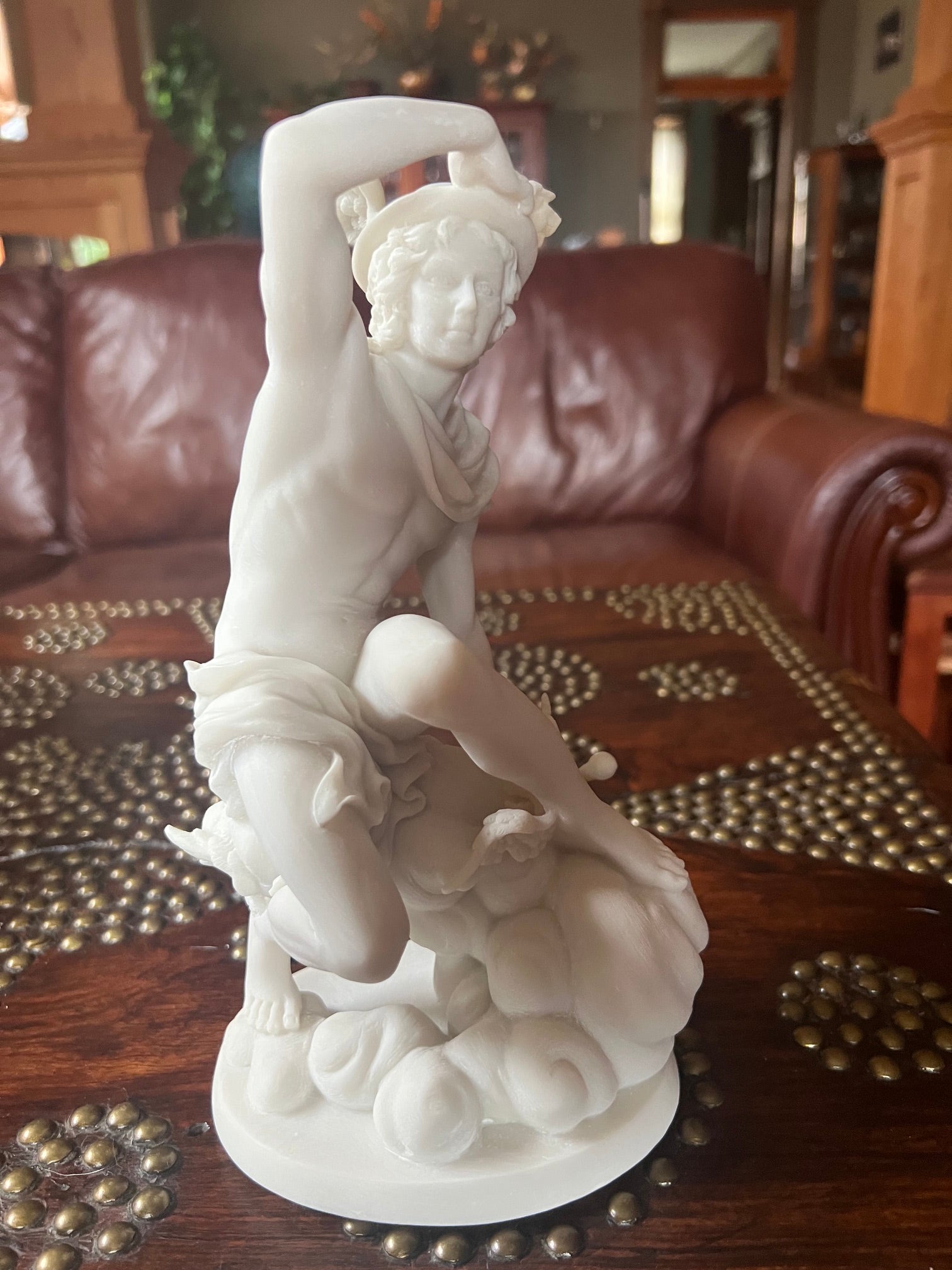 Mercury Roman messenger god designer resin sculpture