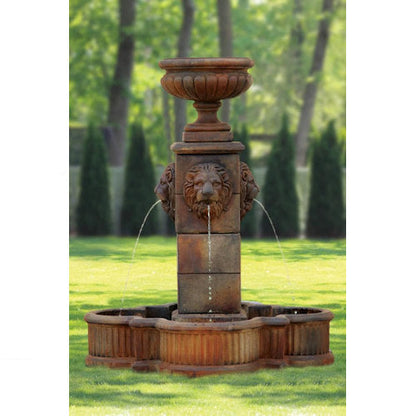 Milano Urn Lion Fountain  58" High