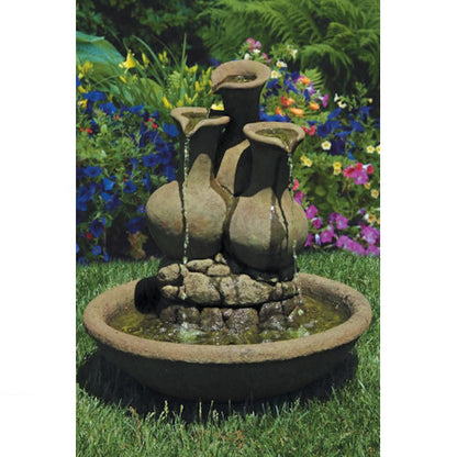Grecian Milos Jug Garden Fountain Cast Stone Roman Cement Made in America