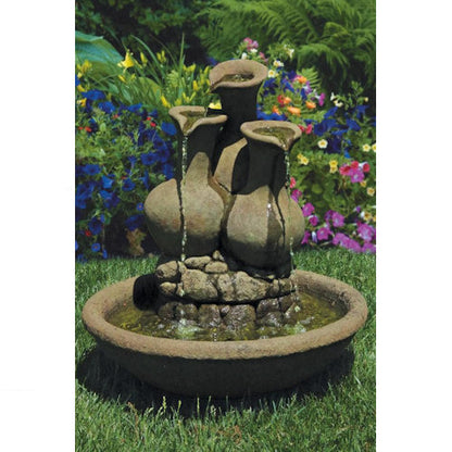 Milos Jugs Garden Fountain Cast Stone