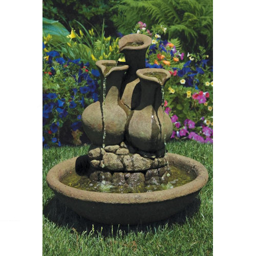 Milos Jugs Garden Fountain Cast Stone
