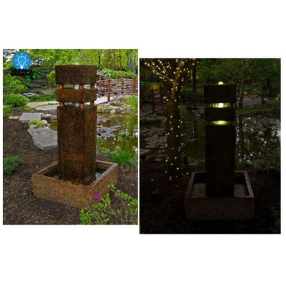 Monolith Garden Fountain Light Included High-end Contemporary