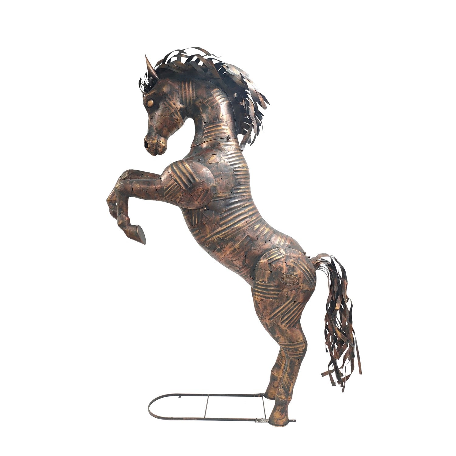 Monumental Rearing Stallion Life-Size Iron Garden Statue