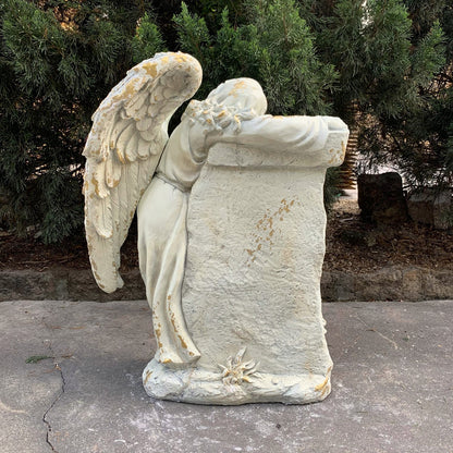 Mourning Angel Religious Memorial Statue for Garden or Cemetery back view