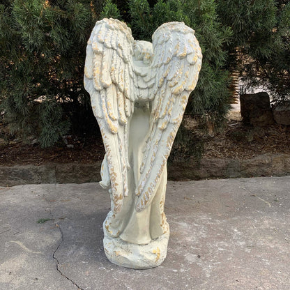Mourning Angel Religious Memorial Statue for Garden or Cemetery side view 