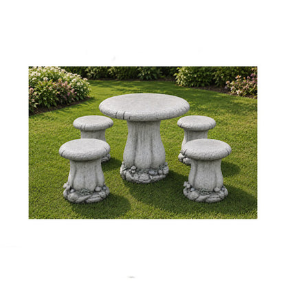 Mushroom table and four stool garden set with color choice