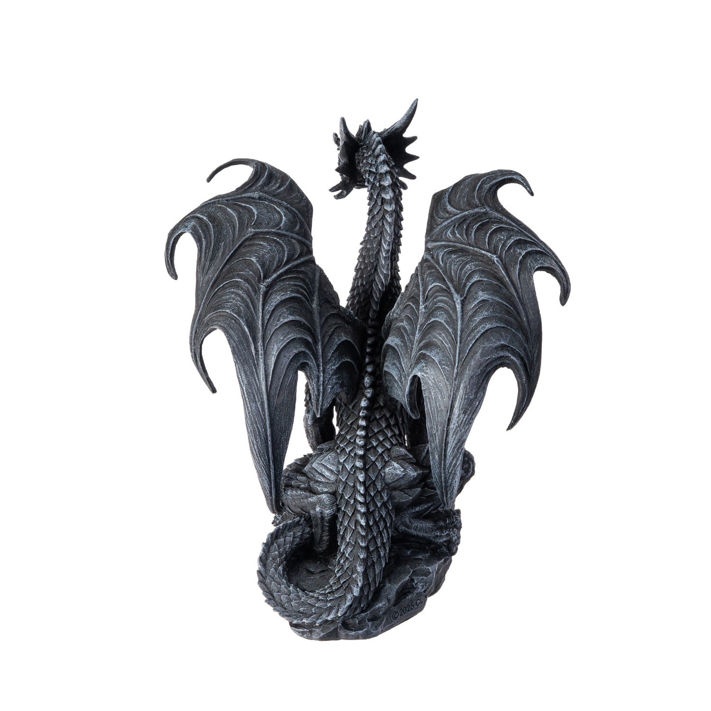 Mythic Draconis Sentinel Dragon back view of statue detailing of wings and tail