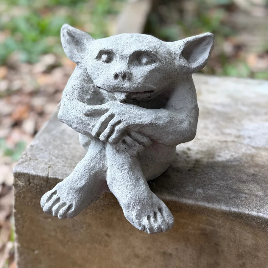 Outdoor Gargoyle Naughty Imp Sassy Concrete Desk Guardian Sculpture mischievous presence