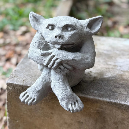 Outdoor Gargoyle Naughty Imp Sassy Concrete Desk Guardian Sculpture mischievous presence