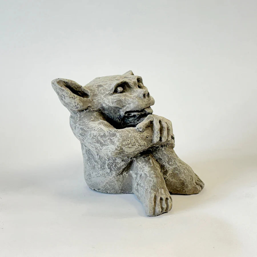 Gargoyle Naughty Imp Sassy Concrete Desk Guardian Sculpture Tongue sticking out of mouth