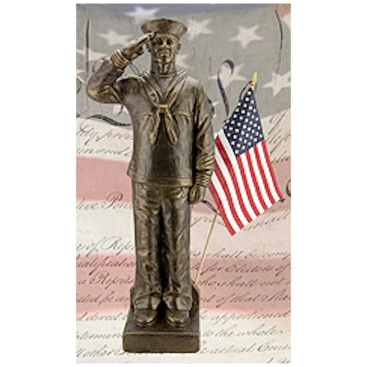 Navy Soldier in Uniform African American Veteran Garden Statue